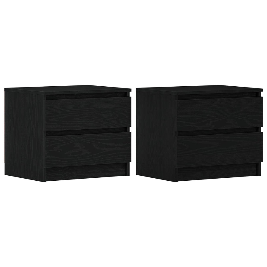 Nachtkastjes 2 Stuks Zwart Eiken 50X40X43,5 Cm Geengineerd Hout