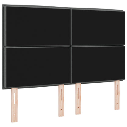 Hoofdbord Lijnen Ontwerp Stof Donkergrijs 140 cm Hoog hoofdbord