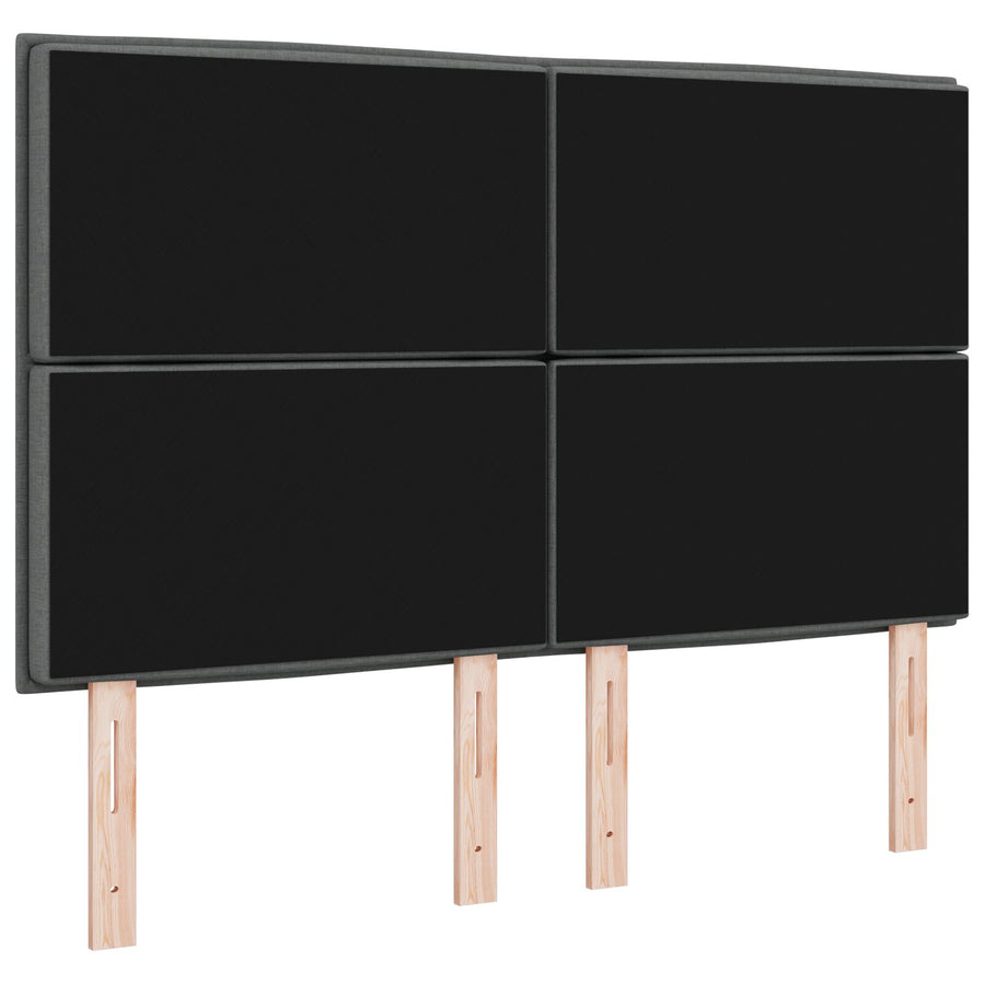 Hoofdbord Lijnen Ontwerp Stof Donkergrijs 140 cm Hoog hoofdbord