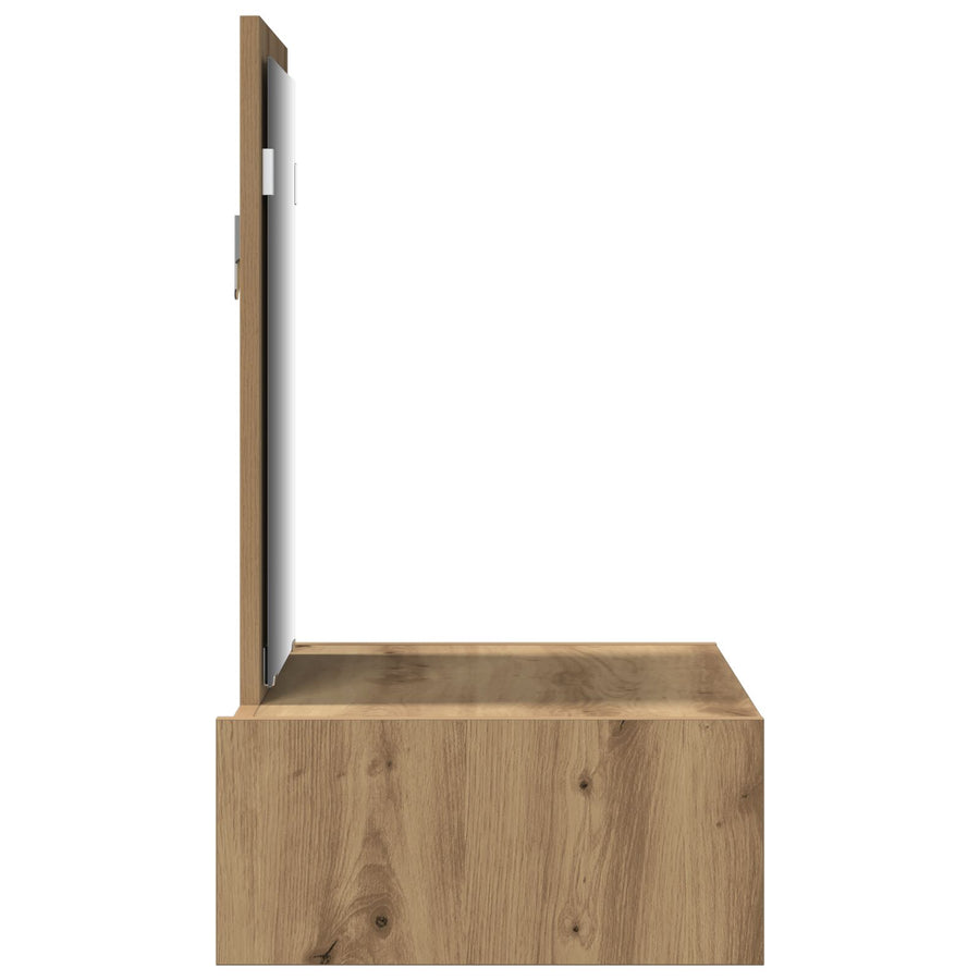 Wandgemonteerde Kaptafel 60 x 40 x 70 cm Ambachtelijk eiken zonder LED