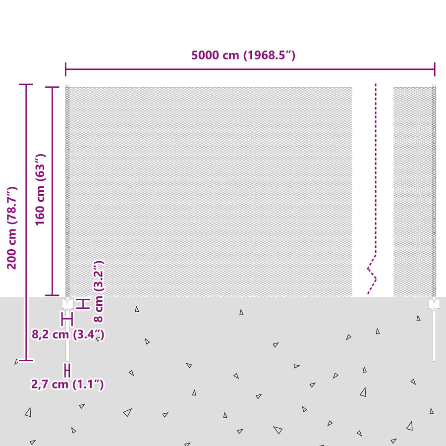 Hekpalen 22 St U-Kanaal Grijs 160 Cm Staal,  Hexagon Hek Grijs 1,6X50 M Staal