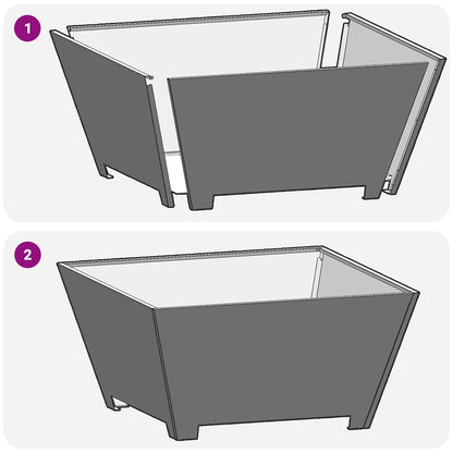 Vuurkorf Vierkant Zwart Staal 80 x 80 x 40 cm Koudgewalst staal/Zwart