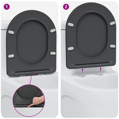 Snelle Toiletbril Met Zachte Sluiting Duroplast Anthraciet