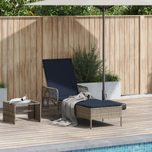 Zonnebank Grijs Pe Rattan 157 X 55 X 92 Cm Inklapbaar Zonnebank