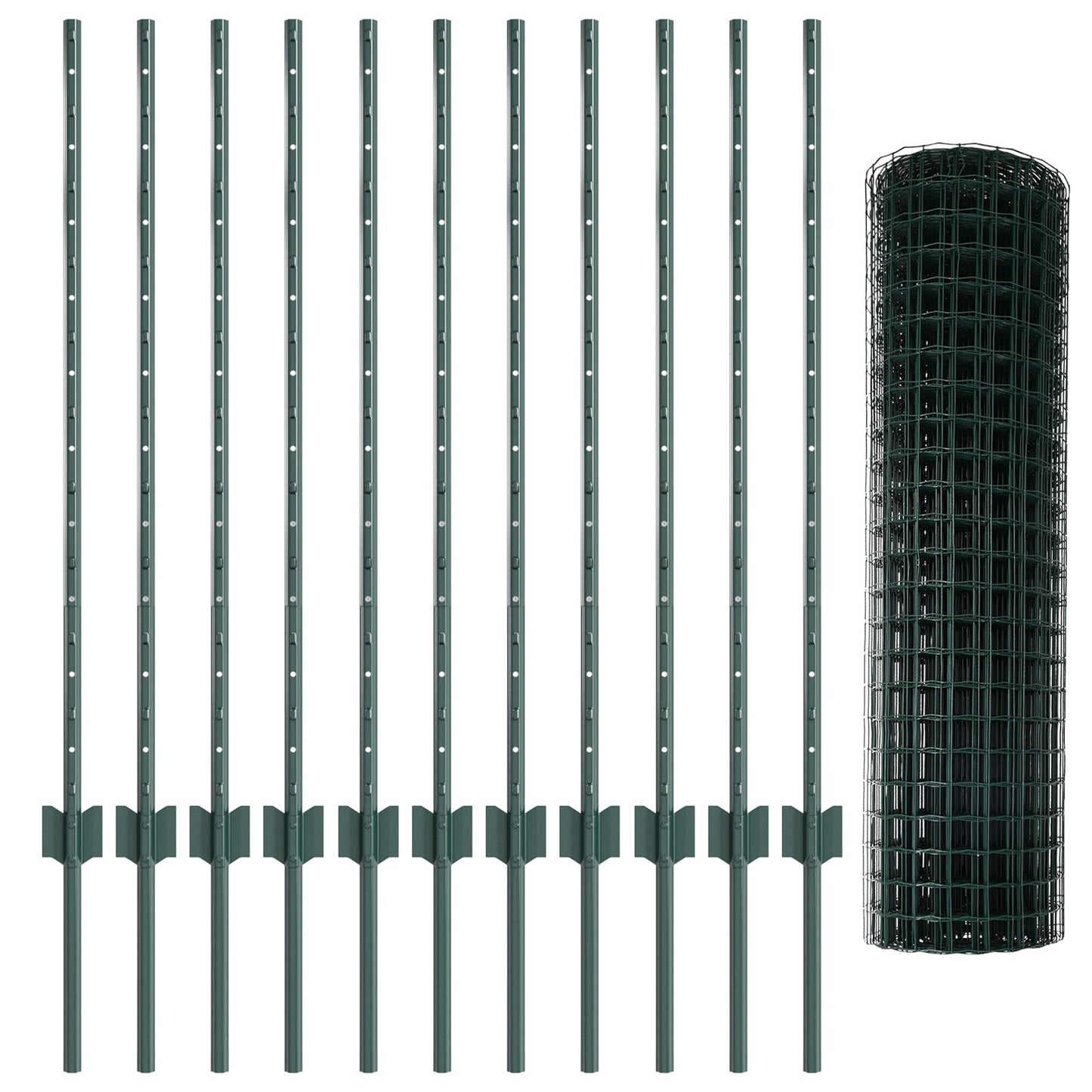 Tuinhekset Set Van 2 Groen Staal 25 X 1 M Duurzaam Tuinhek