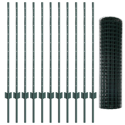 Tuinhekset Set Van 2 Groen Staal 25 X 1 M Duurzaam Tuinhek