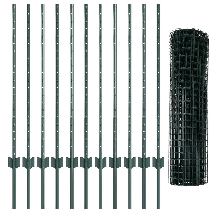 Tuinhekset Set Van 2 Groen Staal 25 X 1 M Duurzaam Tuinhek