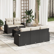 Tuin loungeset poly rattan zwart 5-persoons
