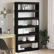 Boekenkast 100x30x198 cm zwart bewerkt hout