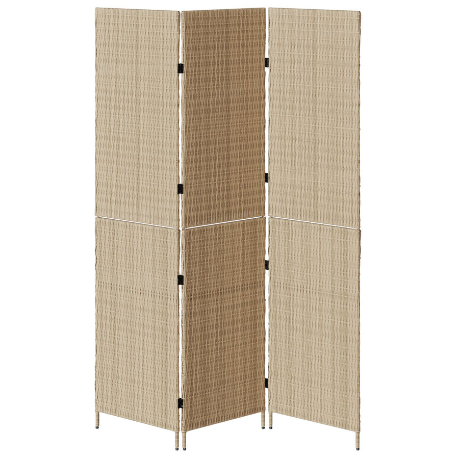 Kamerscherm Hout Groot Opvouwbaar Kamerscherm 180 cm Beige 3 panelen