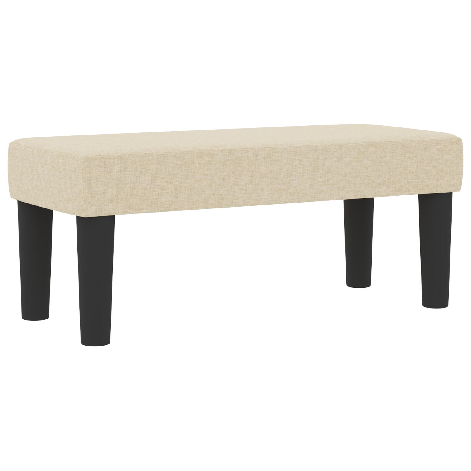 Boxspringbed Met Matras & Bank Stof Crème 90 x 200 cm Knop gestoffeerd