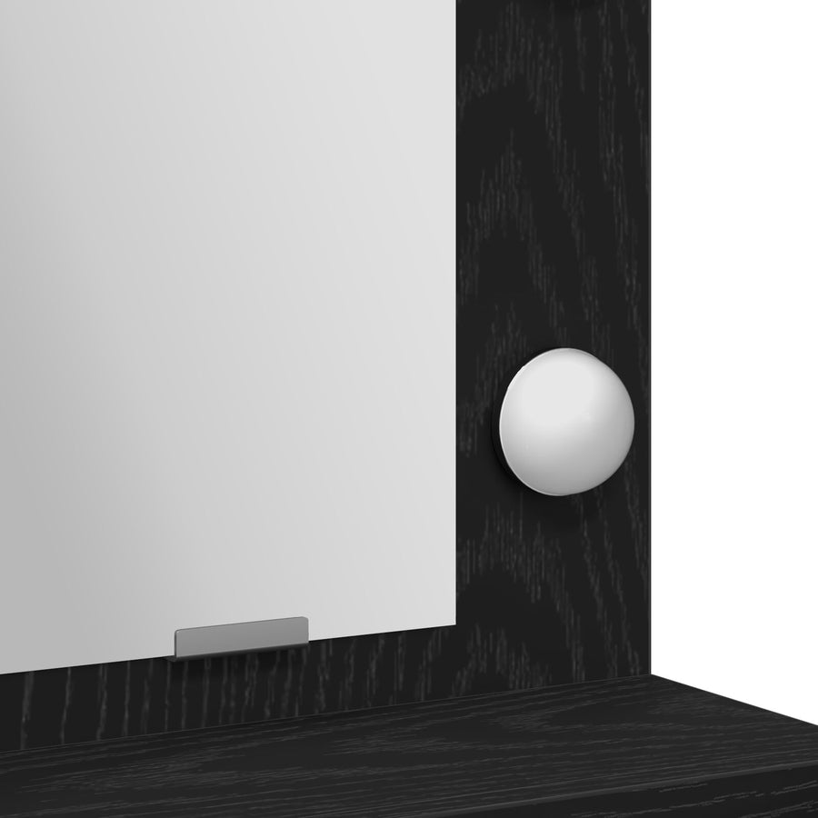 Kaptafel Met Led-Lampen In - 50 x 41 x 135 cm Zwart eiken