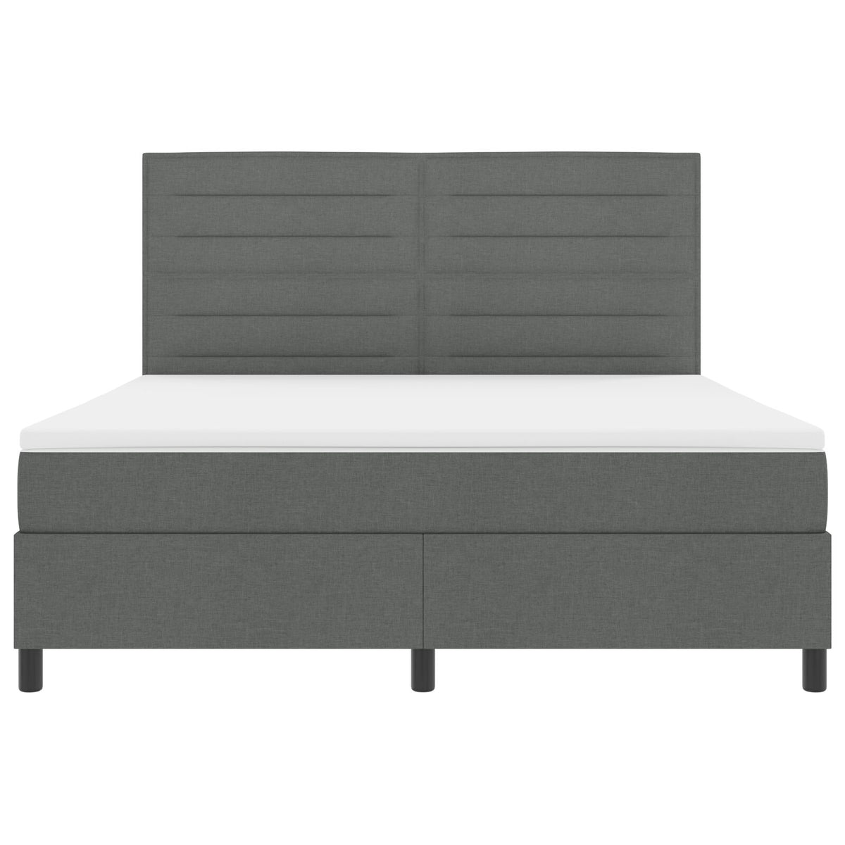 Boxspring Bed Met Matras Super King Stof Donkergrijs 180 x 200 cm Lijnen ontwerp