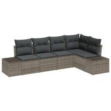 5-Delige Tuinsalonset Met Kussens Grijze Poly Rattan Grijs zonder tafel