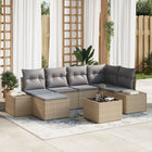 Garden Sofa Set with Cushions 6 pcs Beige and Light Grey poly rattan