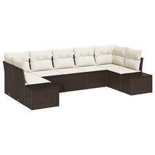 7-Delige Tuinbank Set Met Kussens Bruin Poly Rattan