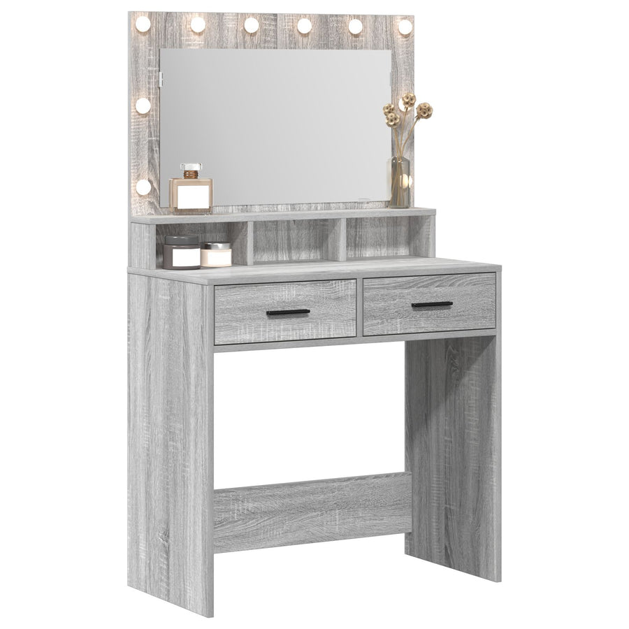 Kaptafel Met Led-Verlichting - 79 x 41 x 135 cm Grijs sonoma