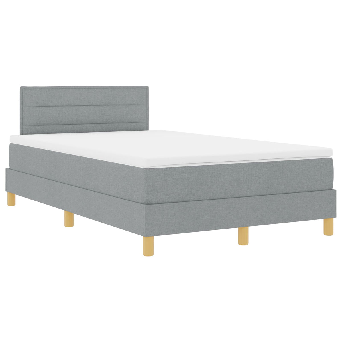 Boxspringbed Met Matras Lichtgrijs 120X190 Cm Stof Blauw