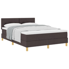 Boxspring Bed Met Matras Stof Donkerbruin 160 x 200 cm Knopen geplooid