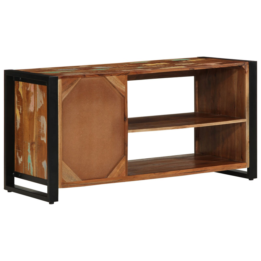 Schoenbank Meerkleurig 100X40X50 Cm Massief Gerecycled Hout