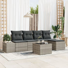 Garden Sofa Set with cushions 5 pcs Light Grey poly rattan