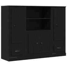 Highboard 132X35,5X103,5 Cm Gelaagd Hout Zwart eiken