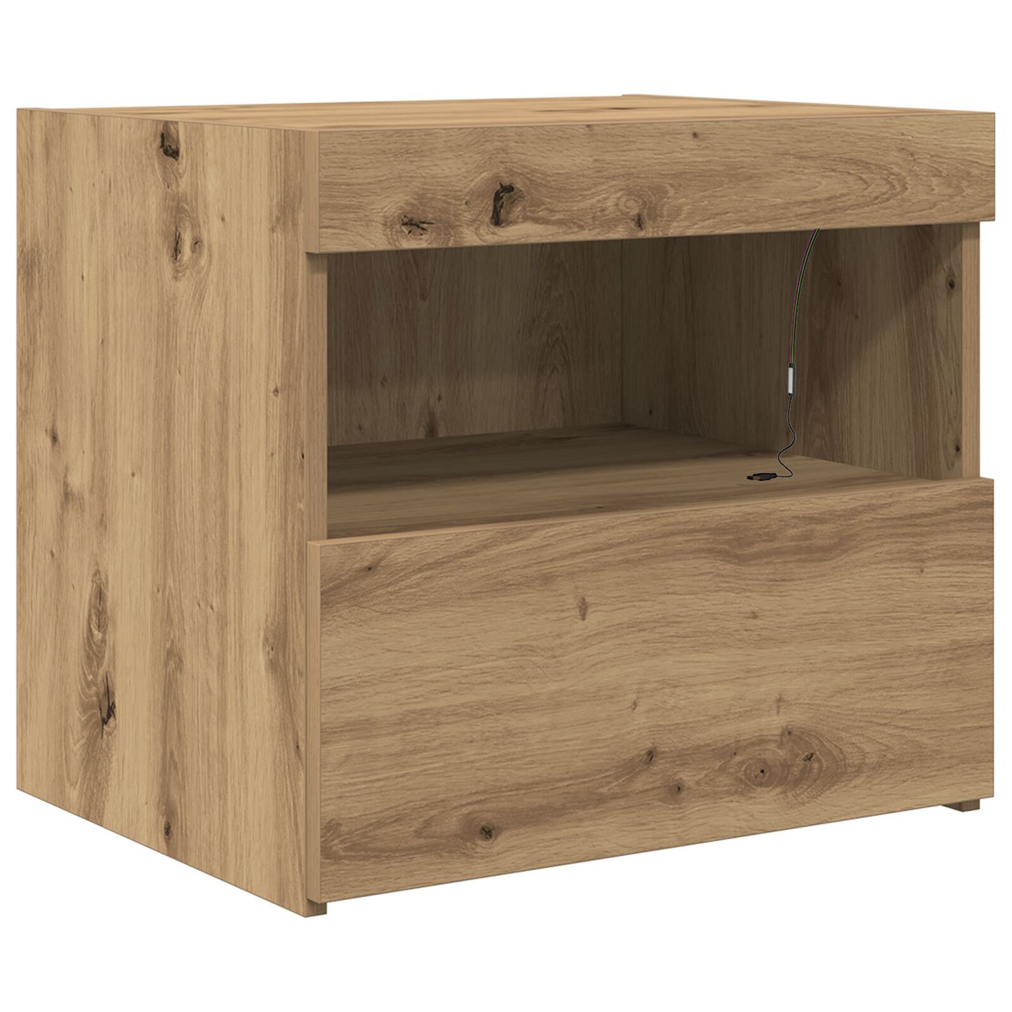 Nachttafels Met Led-Verlichting 2 Stuks Artisan Eiken 50X40X45 Cm