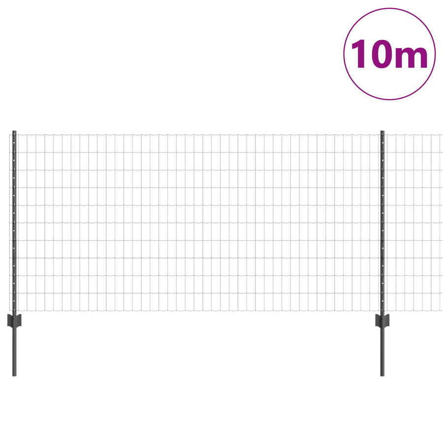 Euro Fence Set Set Van 2 Grijs Plastic-Gecoat Metaal