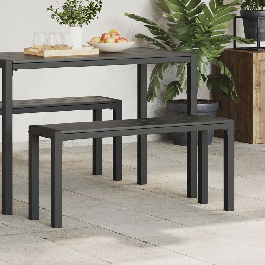 Tuinbank 100 Cm Staal En Wpc Zwart