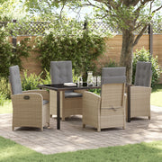 Eettafelset tuin poly rattan beige 5-delig