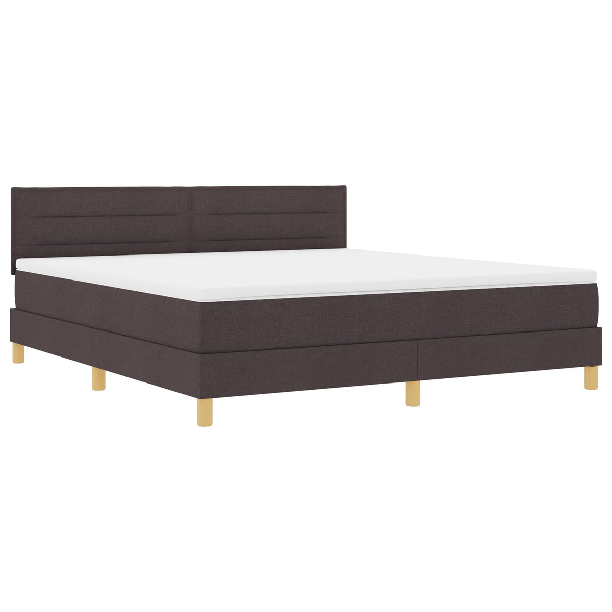 Boxspringbed Met Matras Stof Donkerbruin 180 x 200 cm Lijnenontwerp