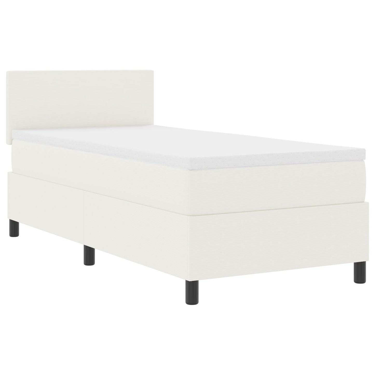 Boxspringbed Met Matras Crème 100X200 Cm Corduroy Stof