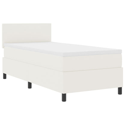 Boxspringbed Met Matras Crème 100X200 Cm Corduroy Stof