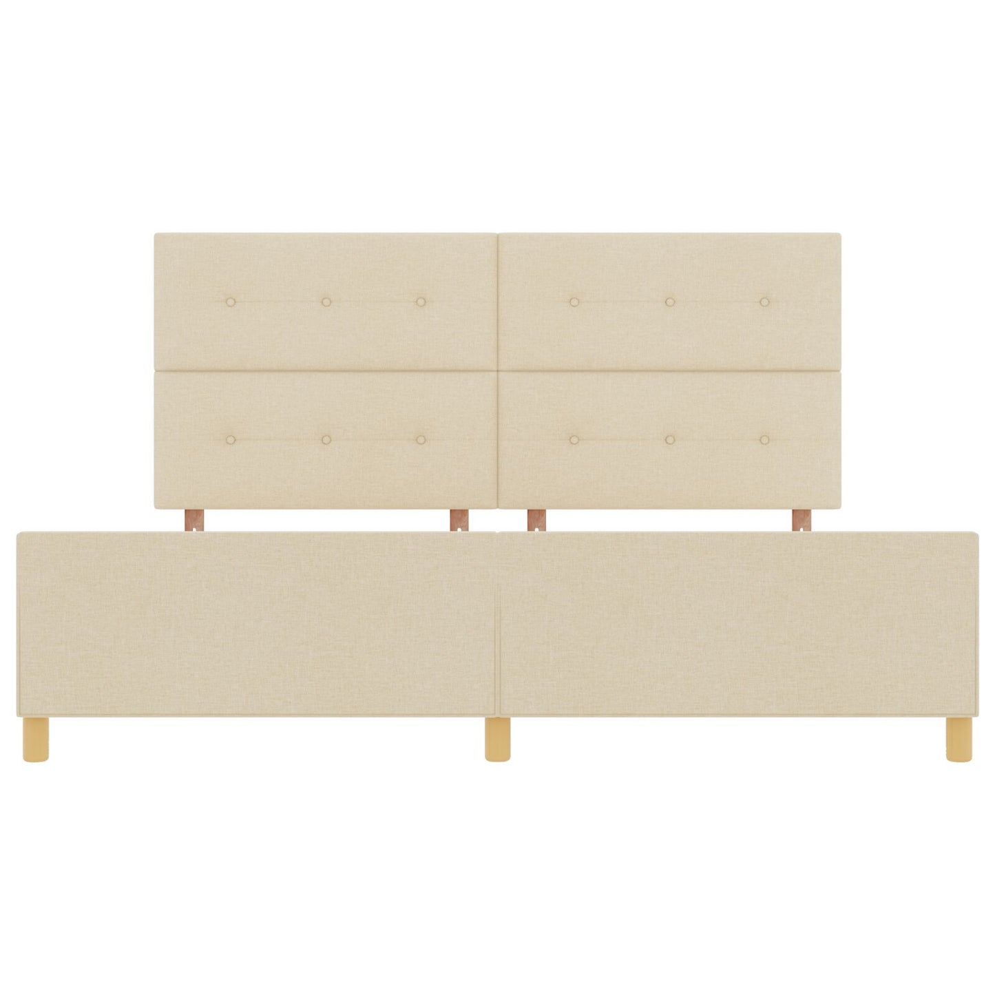 Bedframe Crème 200X200 Cm Stoffen Crème