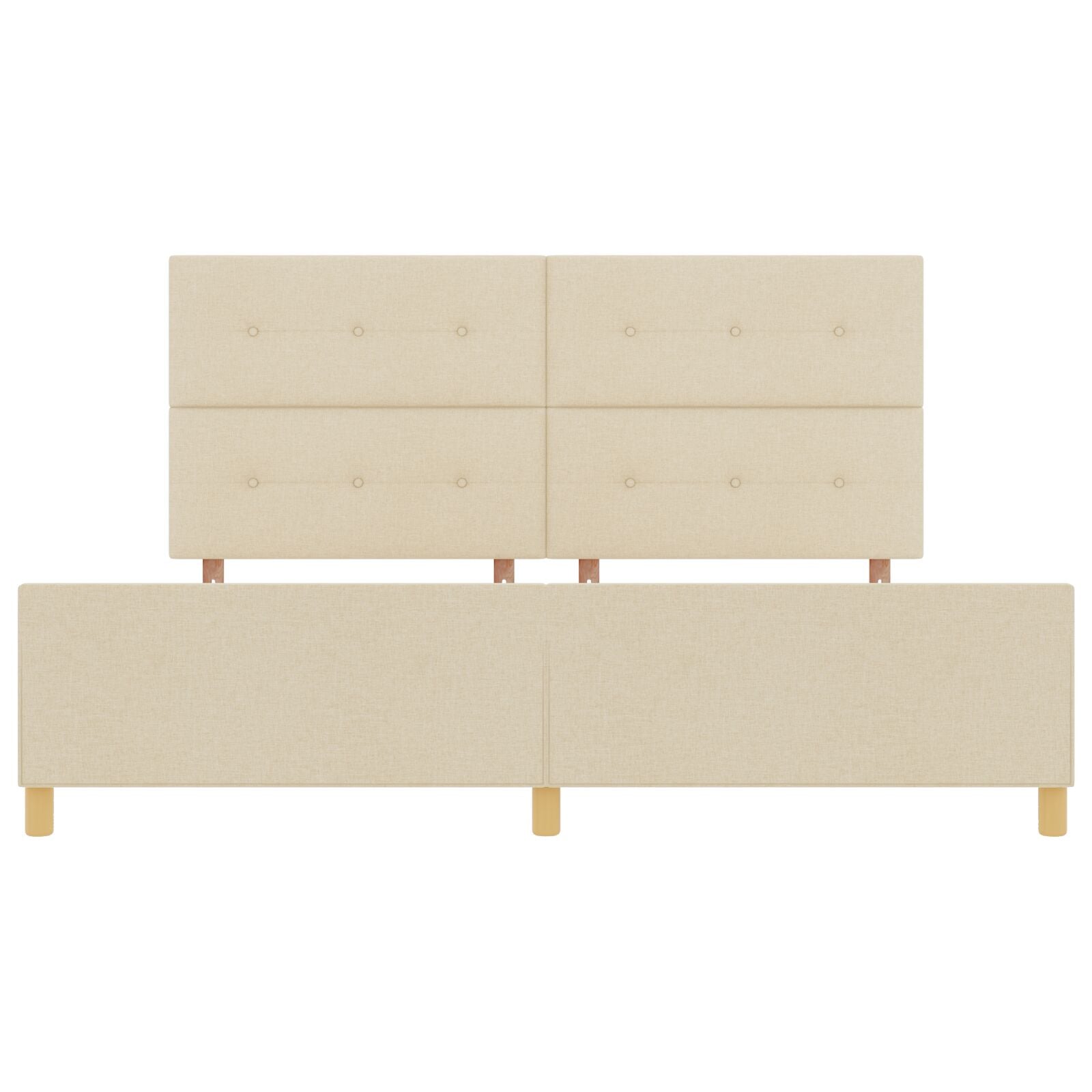 Bedframe Crème 200X200 Cm Stoffen Crème