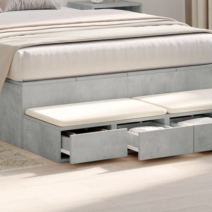 Bed Lades Geengineerd Hout Beton grijs 120 x 36.5 x 16.5 cm