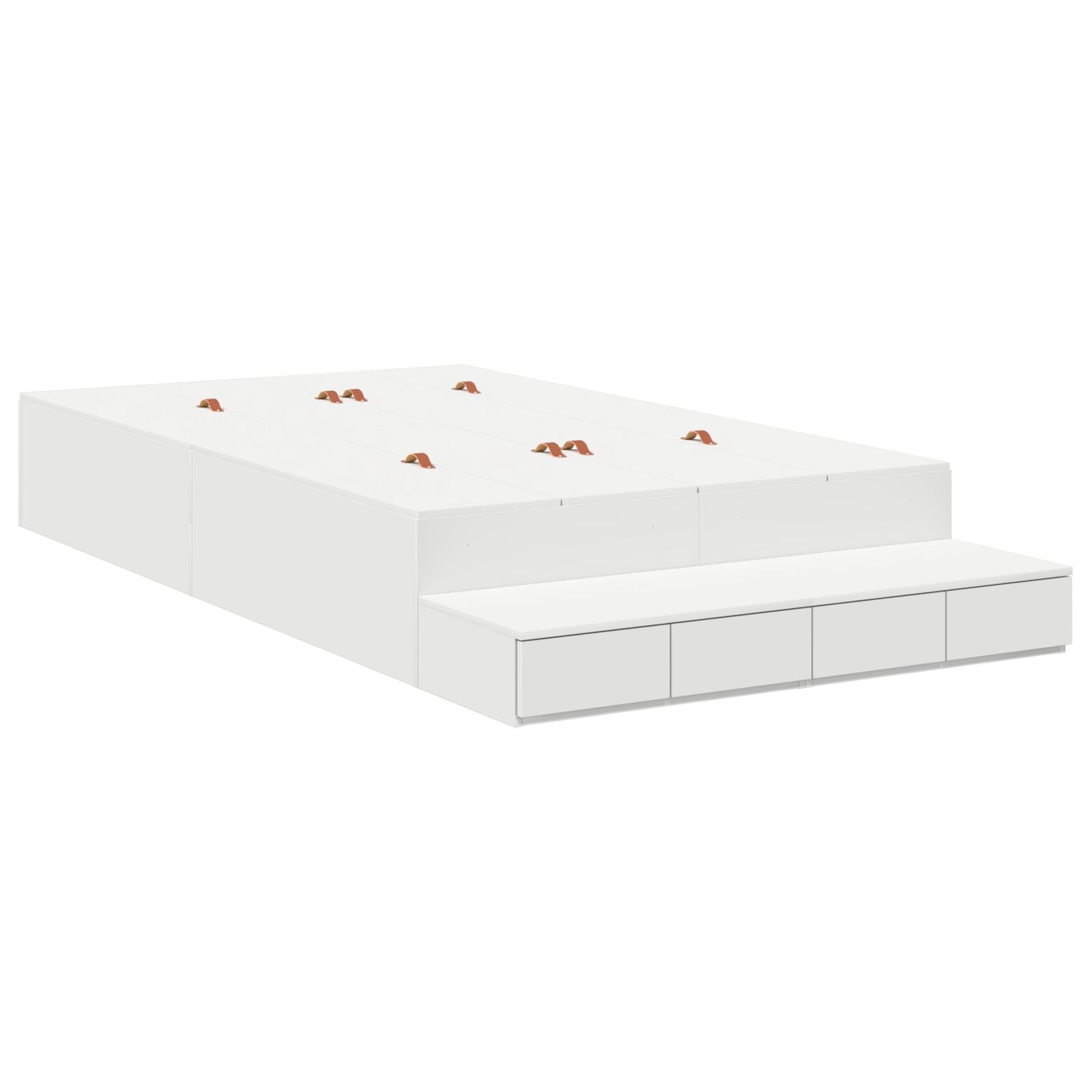 Opbergbedframe Wit 120X200 Cm Artisanaal Eiken