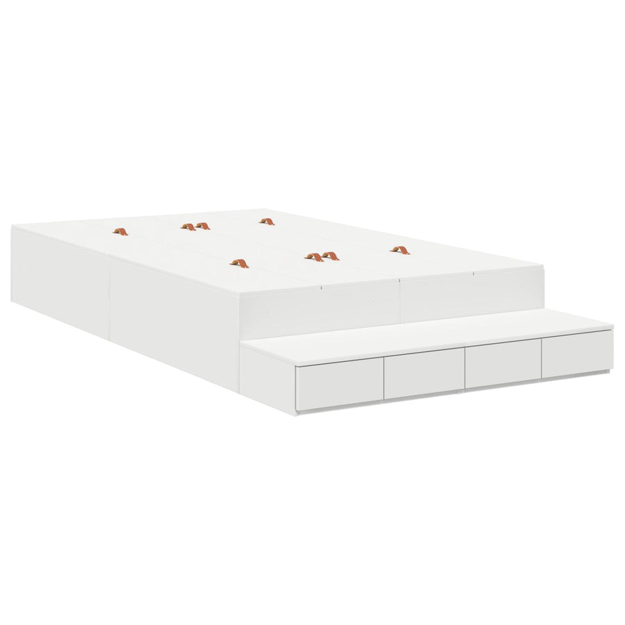 Opbergbedframe Wit 120X200 Cm Artisanaal Eiken