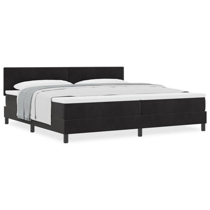 Boxspringbed Met Matras Zwart 200X200 Cm Fluweel Blauw