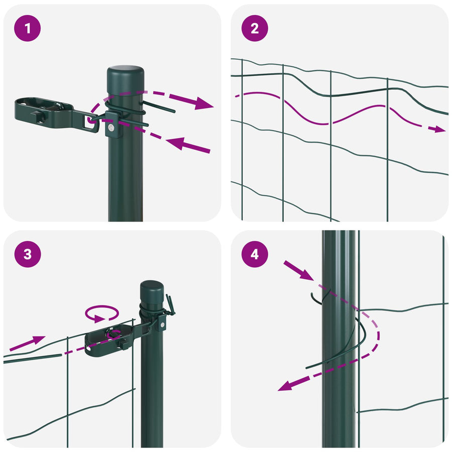 Euro Hek Met 7 Posts 0.6X10 M Gegalvaniseerd Staal Groen Gegalvaniseerd Staal
