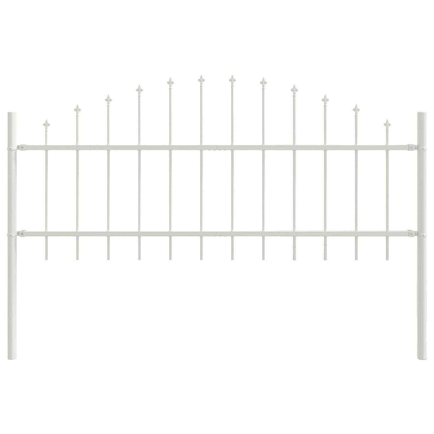 Tuinhek Met Hoepeltop 5,1X0,75 M Staal Wit 5.1 m 50-75 cm