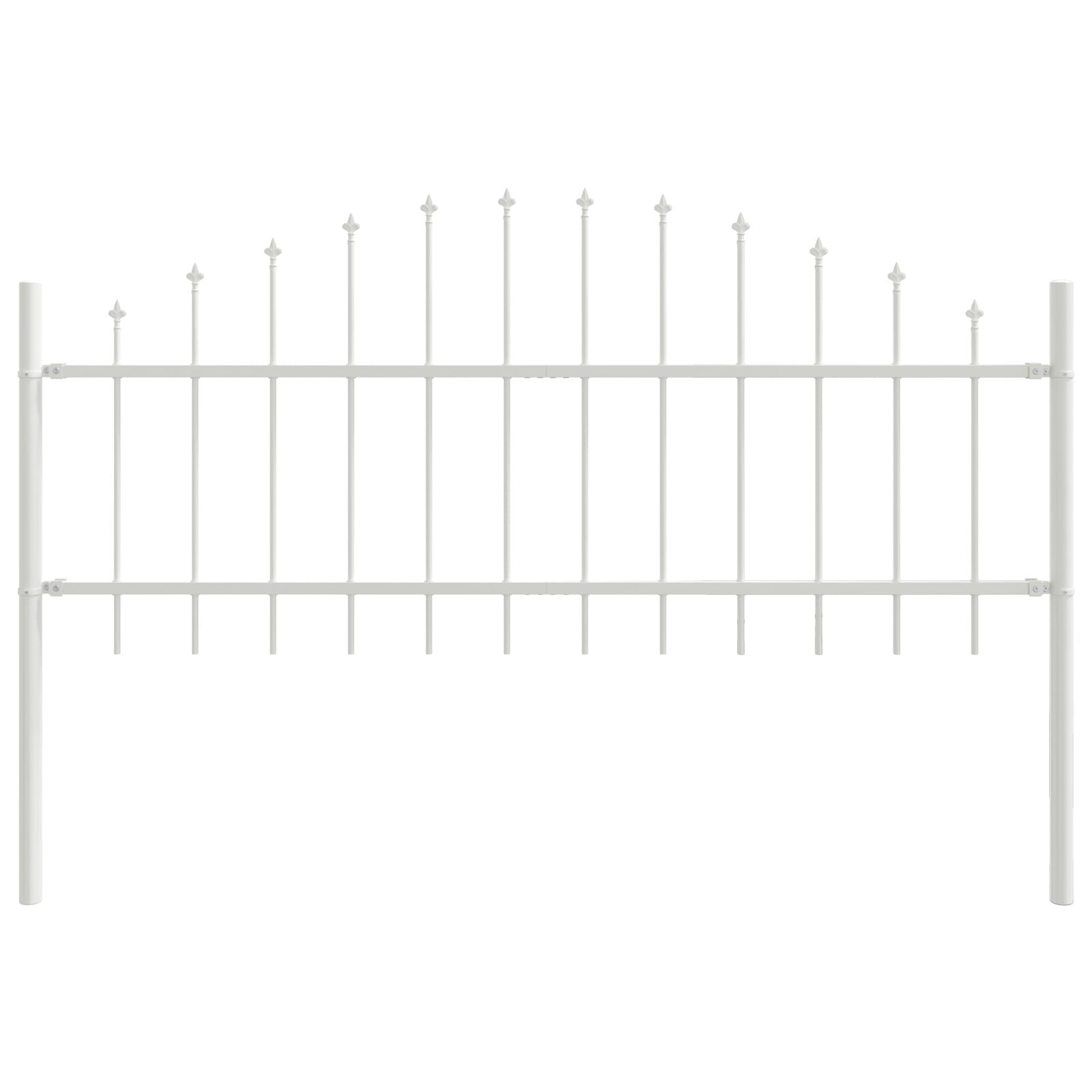 Tuinhek Met Hoepeltop 5,1X0,75 M Staal Wit 5.1 m 50-75 cm