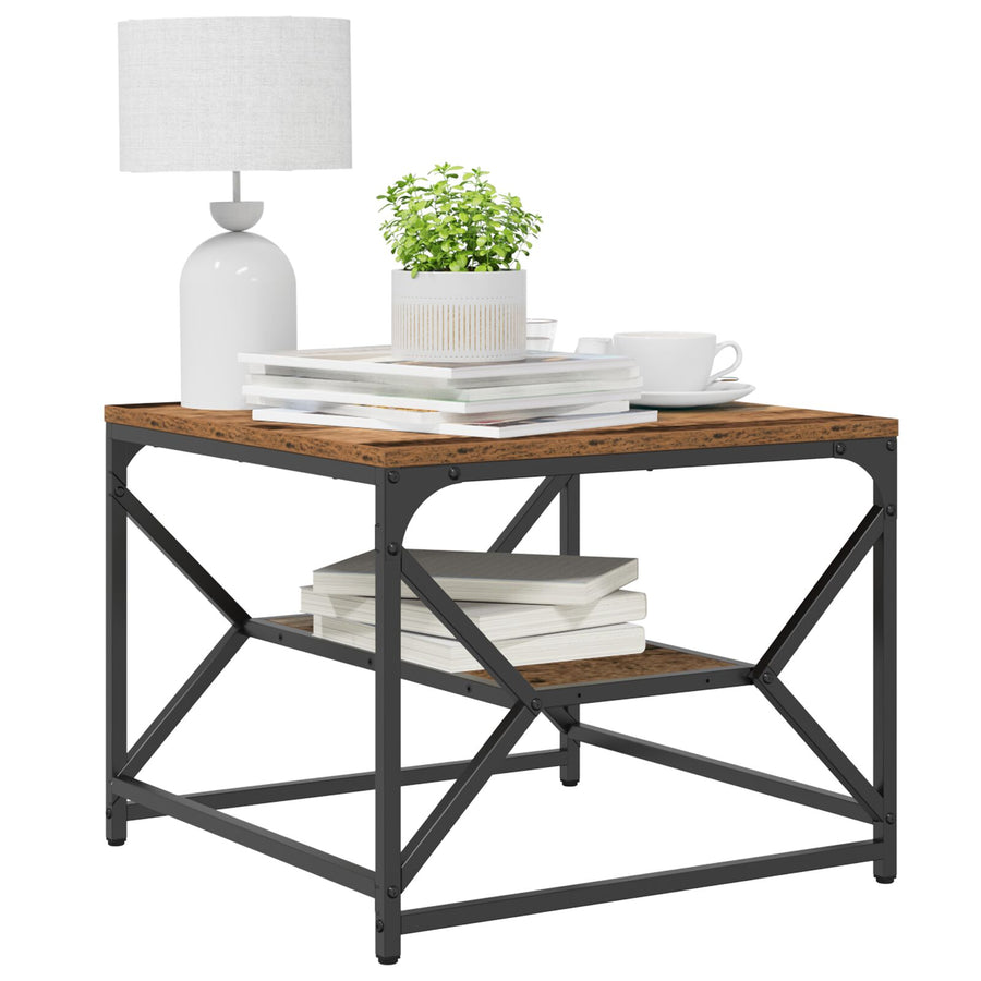 Salontafel Met Plank Oude Hout Gelaagd Hout Oud hout 51 x 50 x 40 cm