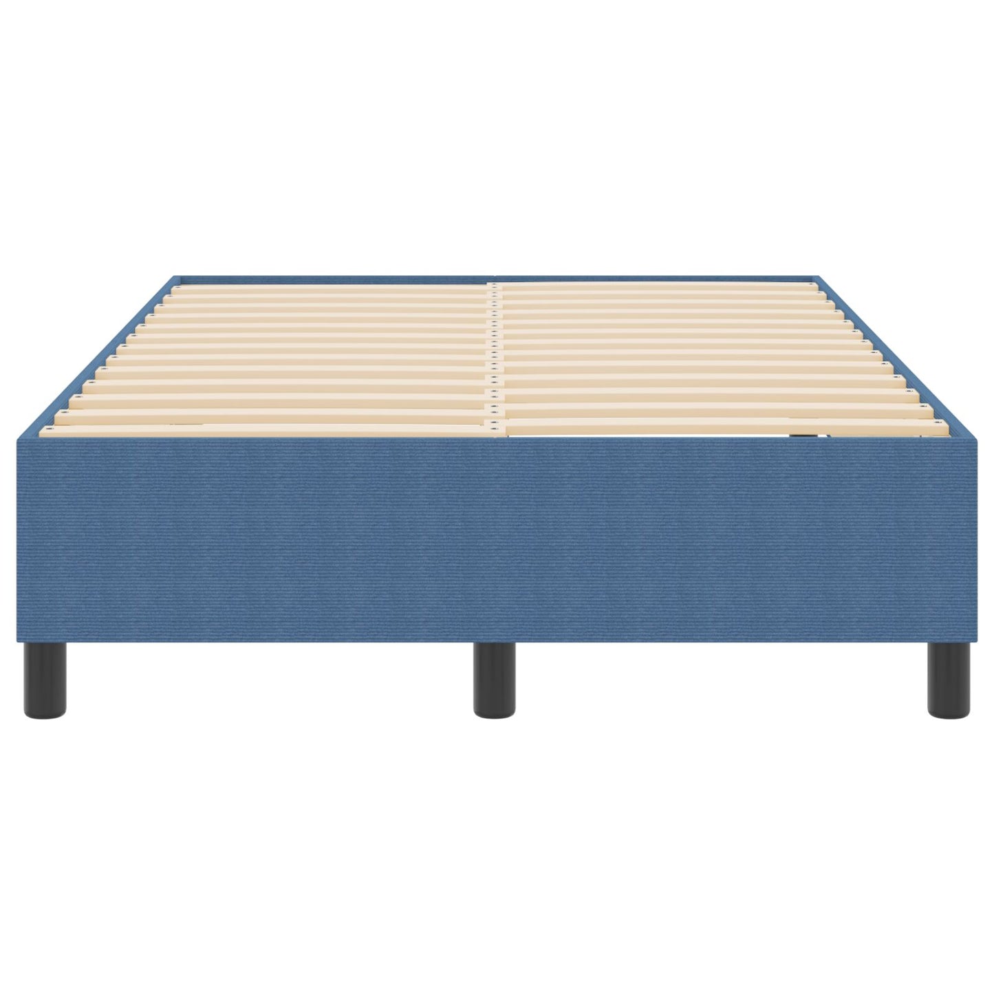 Boxspring Bed Klein Dubbel Corduroy Stof Blauw 120 x 190 cm