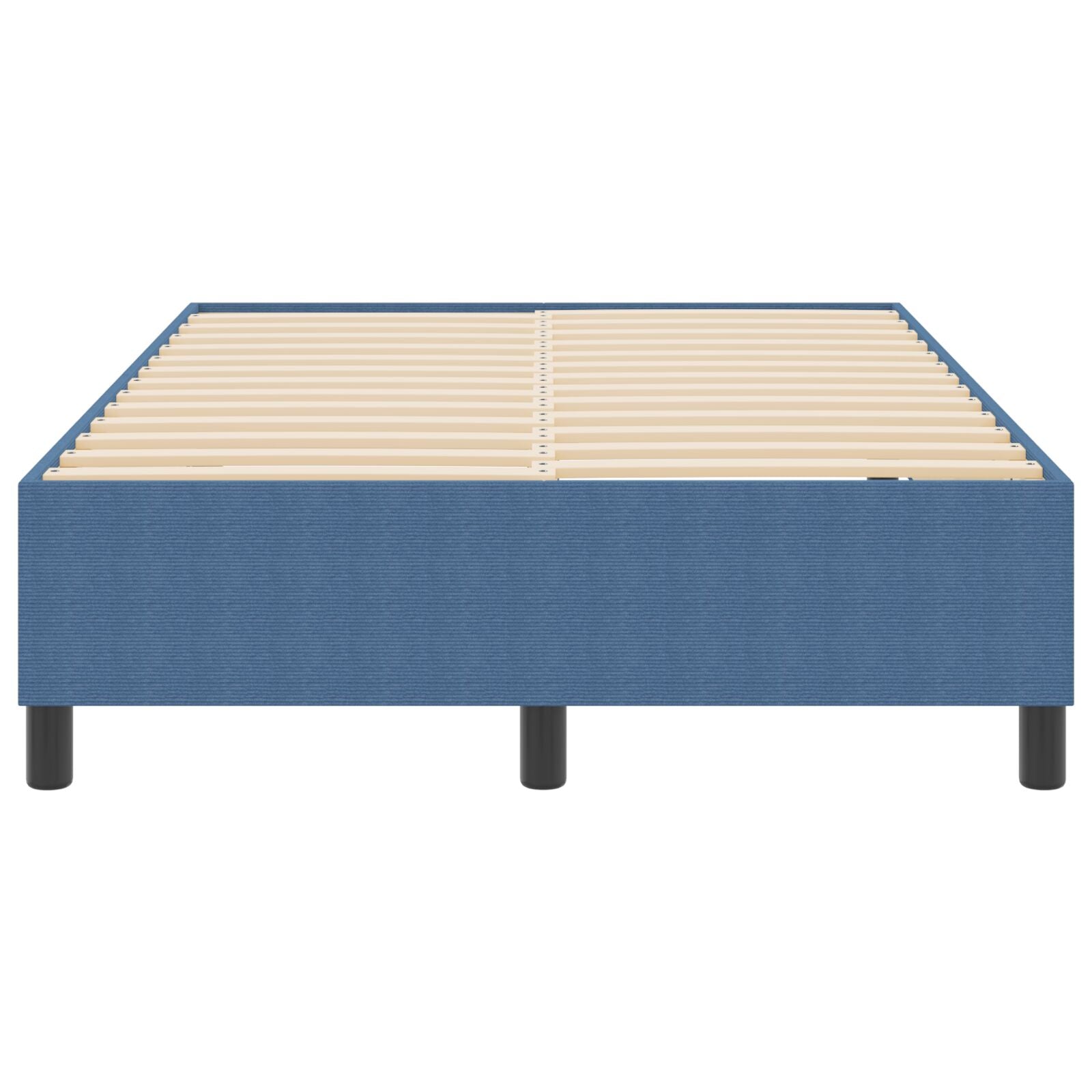 Boxspring Bed Klein Dubbel Corduroy Stof Blauw 120 x 190 cm