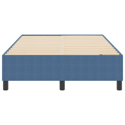 Boxspring Bed Klein Dubbel Corduroy Stof Blauw 120 x 190 cm