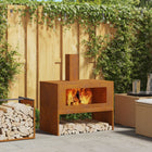 Fire Pit Brown 80 x 50 x 96 cm Corten Steel