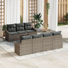 Loungebank 8-delig polyrattan grijs