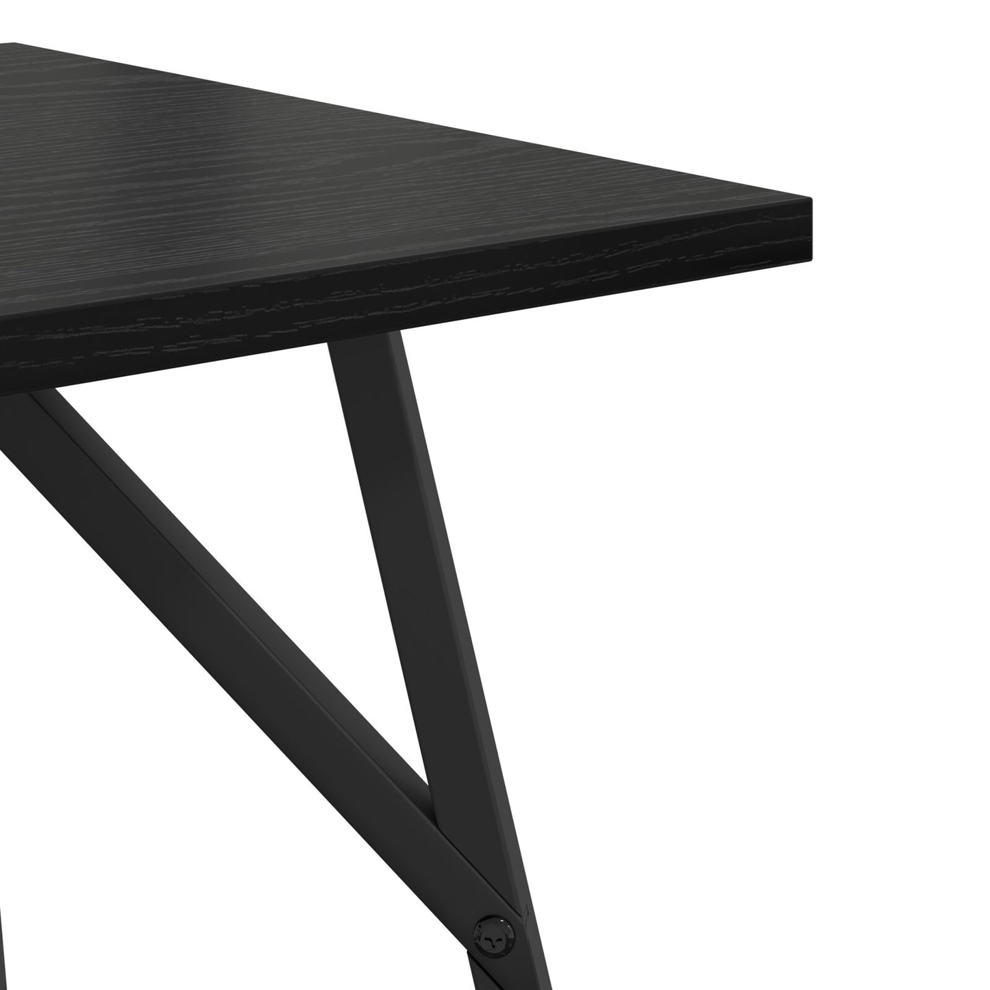 Bijzettafel Set Van 2 Hout En Metaal Zwart eiken