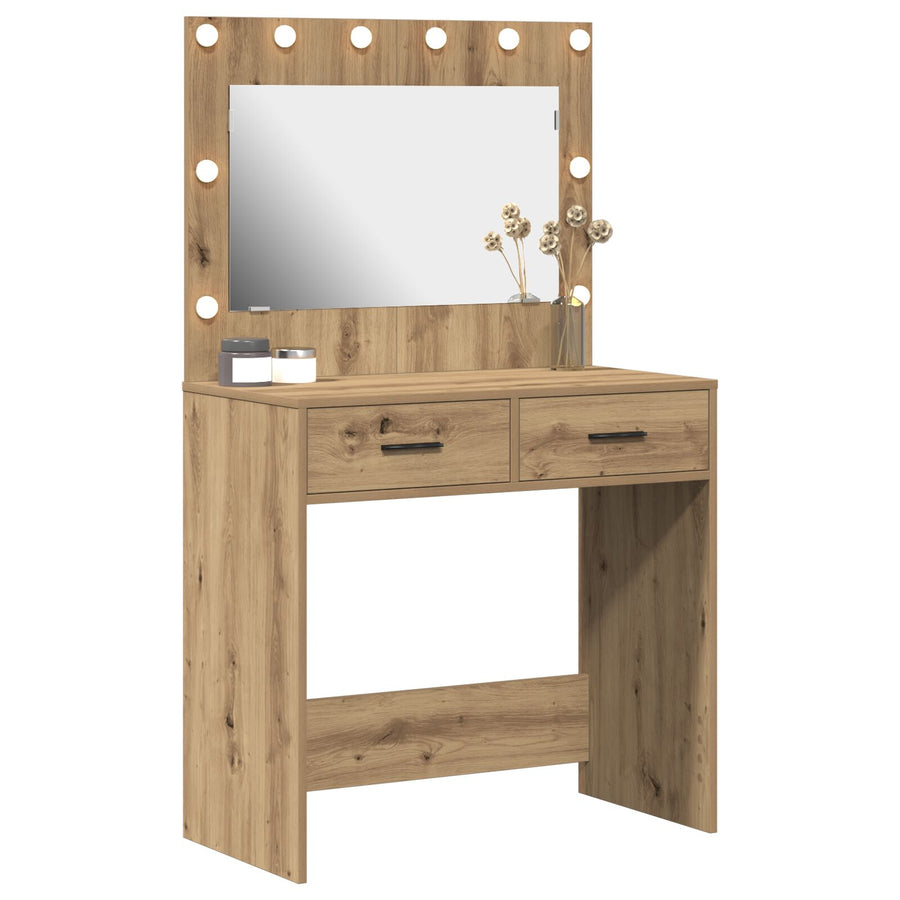 Kaptafel Met Led Verlichting Ambachtelijk eiken 78,5 x 41 x 135 cm